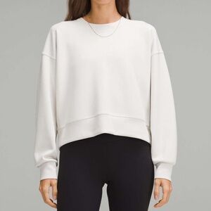 Lululemon Softstreme Perfectly Oversized Cropped Crew Size 20 NWT - Bone